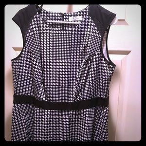 Calvin Klein Black Houndstooth Dress